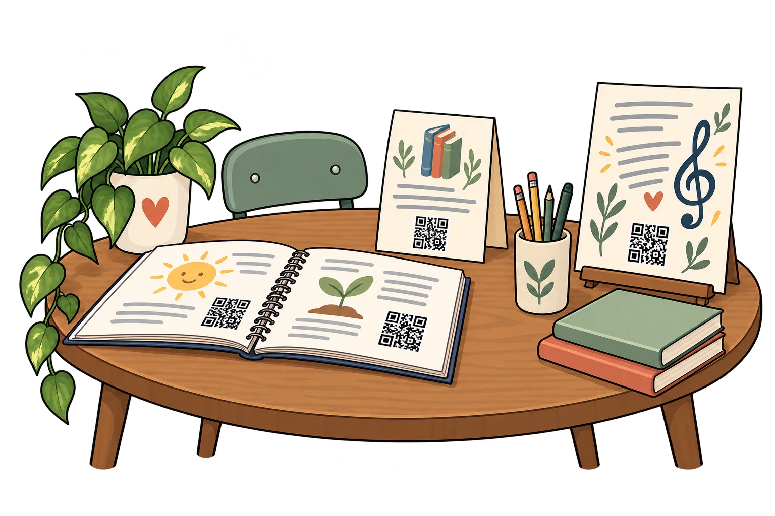 Entre materiales de estudio. Usá SmartLinks distintos en apuntes, tarjetas de biblioteca y carteles. Compará escaneos del mismo período; no miden el aprendizaje.
