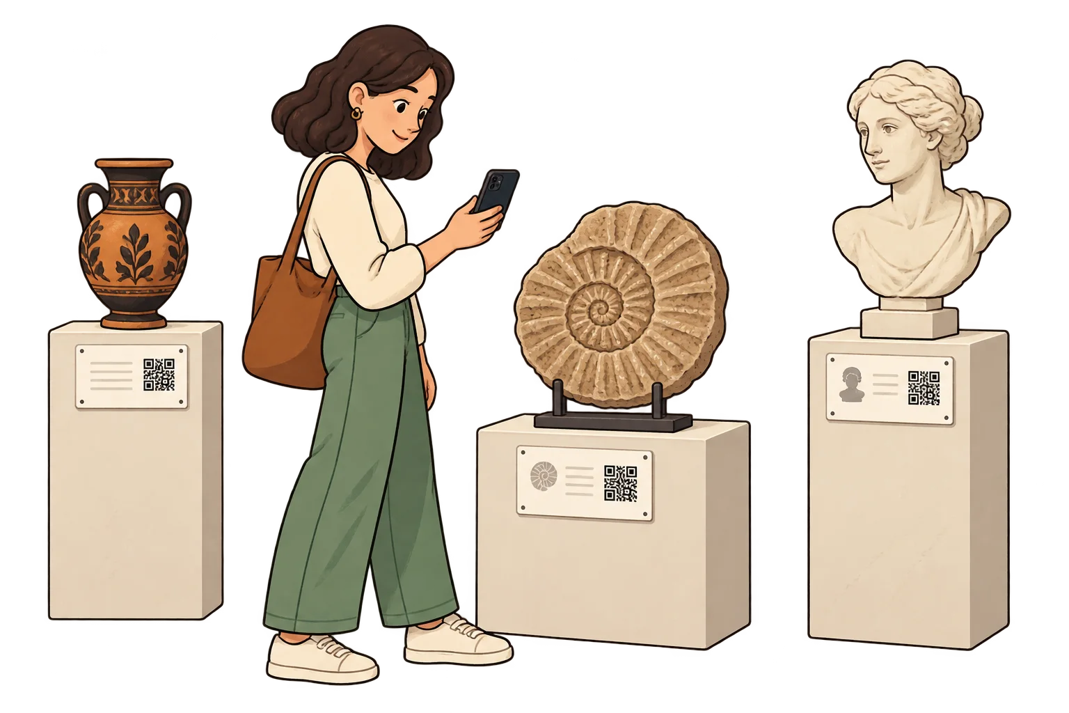 Entre puntos de la exposición. Asigná un SmartLink a cada exhibición y compará escaneos. Un escaneo no es un conteo de visitantes ni prueba de lectura.