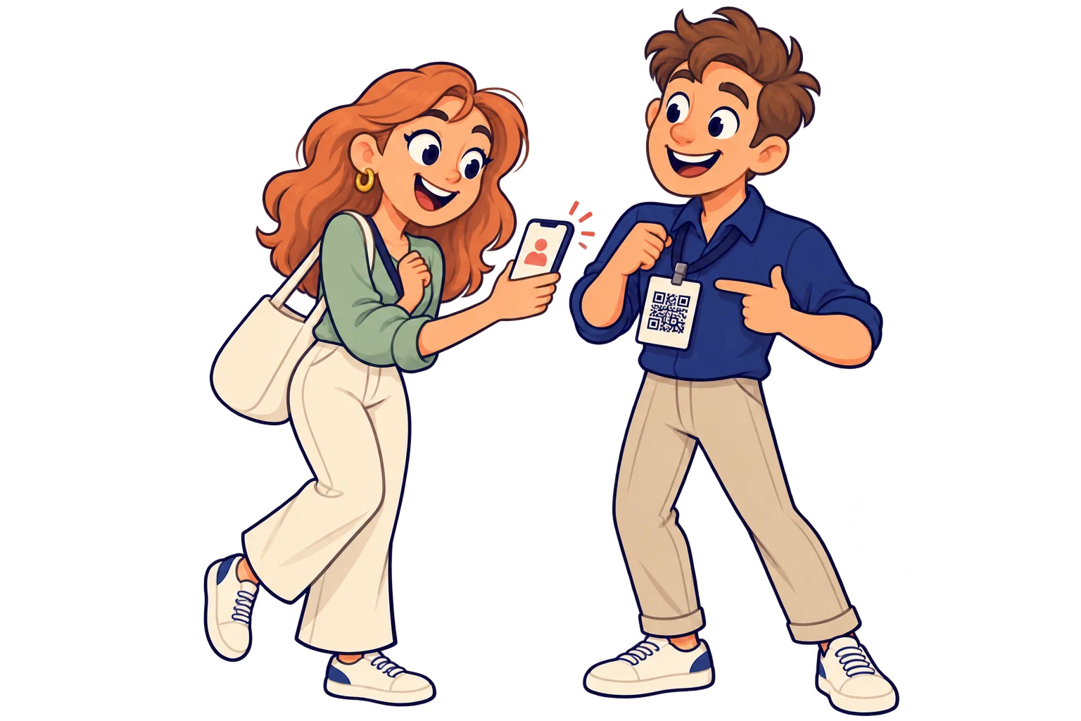 On exhibitor badges. Offer professional contact details through a digital contact card for easier follow-up.