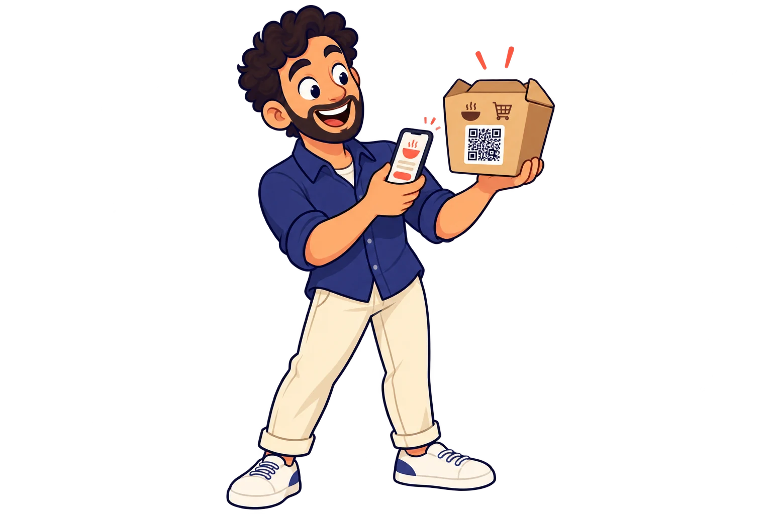 Na embalagem de delivery. Inclua instruções para aquecer e seu site de pedidos para que um cliente satisfeito encontre você novamente.