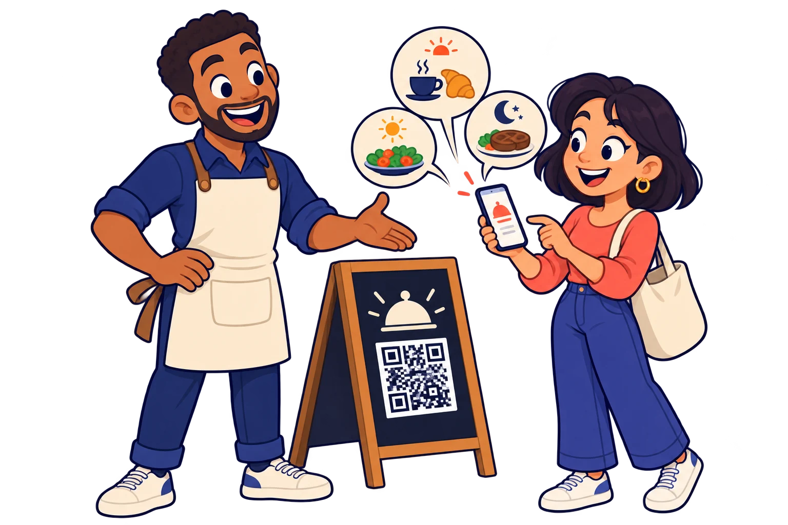 No horário certo. Programe destinos de café da manhã, almoço e jantar com regras de horário. Ajude a encontrar o cardápio certo.