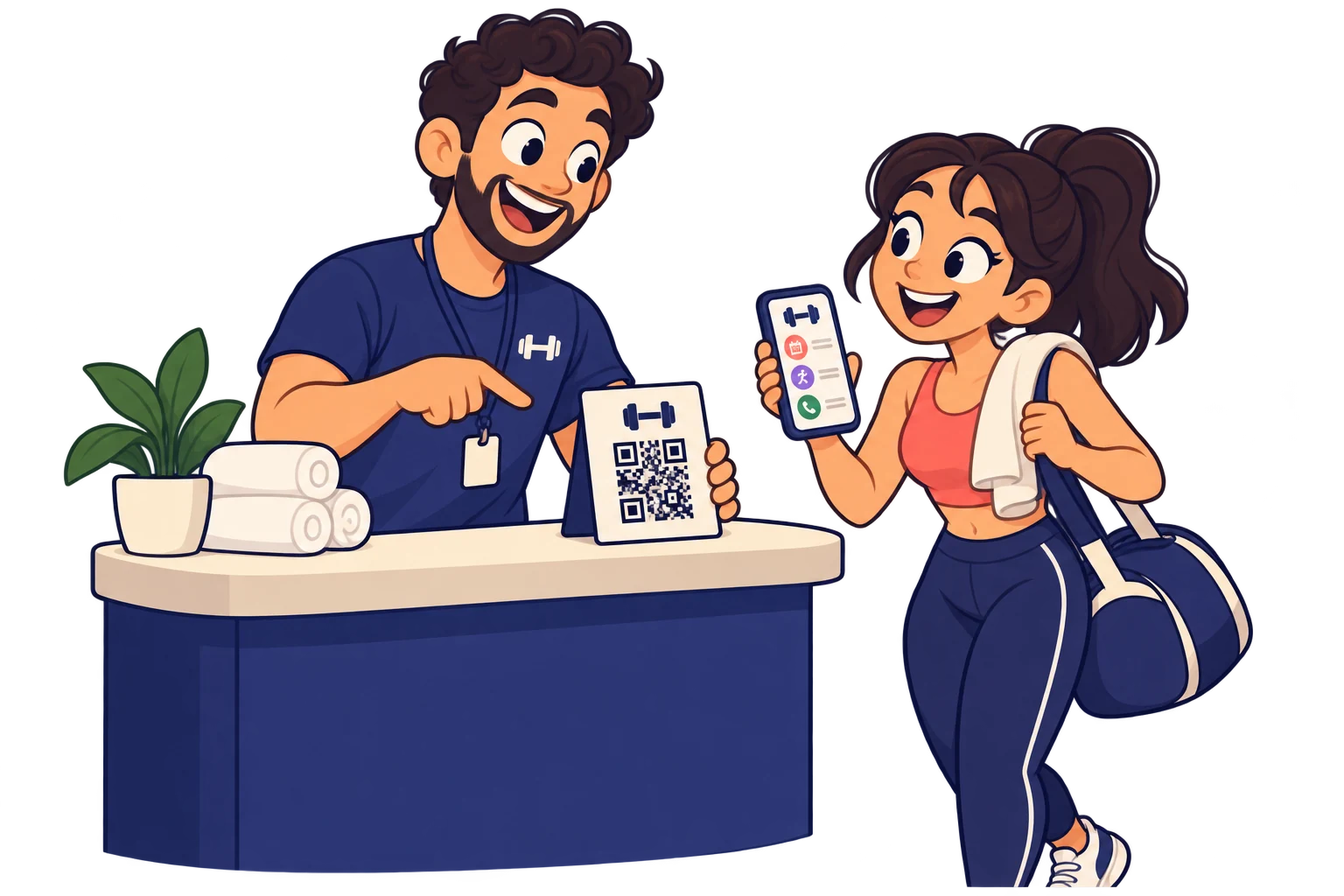 Na recepção. Compartilhe horários, atividades e contatos em uma página para facilitar as informações do dia a dia.