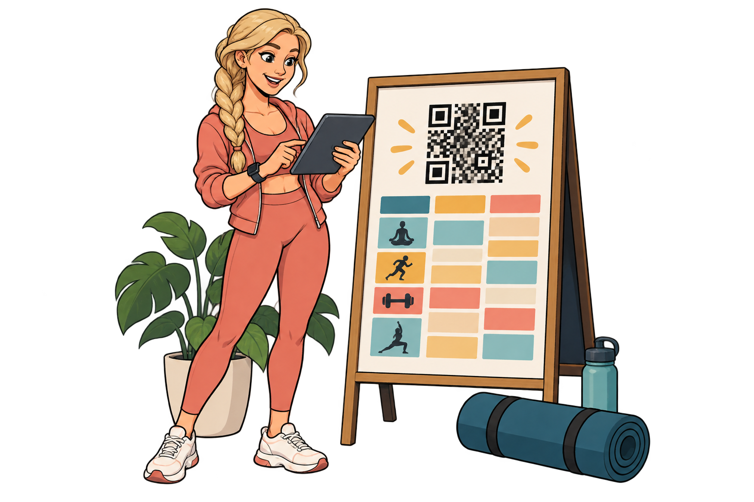Quando os horários mudam. Mantenha o mesmo QR e direcione-o à grade atual. Veja os acessos para decidir onde lembrar os alunos de que os novos horários já estão disponíveis.